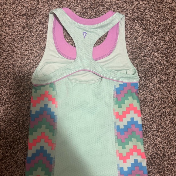 Ivivva Pink and Green Chevron Tank Top - Picture 2 of 3